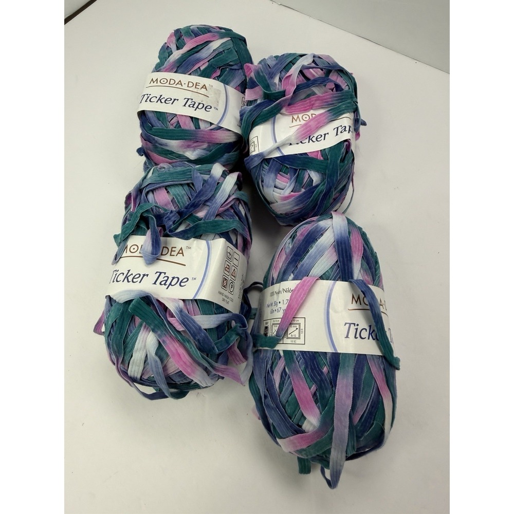 Lot of 4 Skiens Moda Dea Yarn Ticker Tape Monet 9263 Italian Made